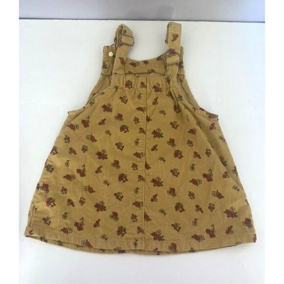 Infant Corduroy Floral  Dress 18M Adjustable Straps  Pockets - Picture 2 of 7